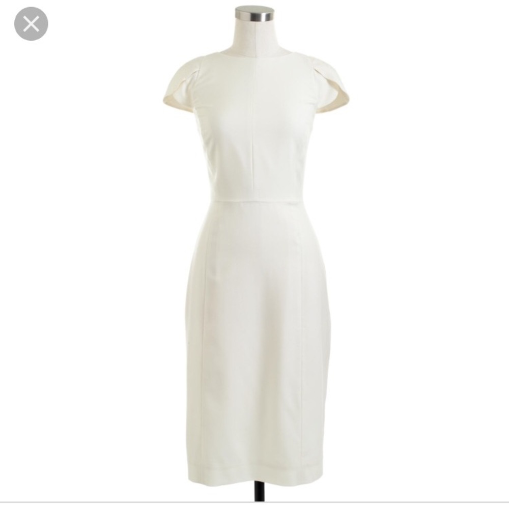J. Crew Petal-Sleeve Dress in Super 120s wool
